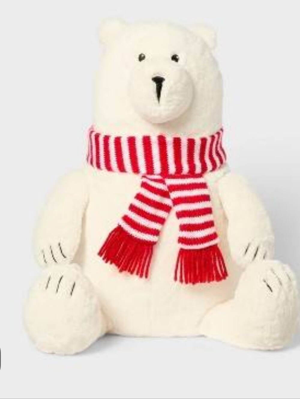 Gigglescape 12-inch Polar Bear with Red and White Striped Scarf Stuffed Animal